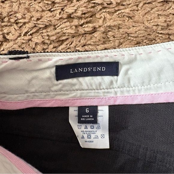 Lands End Dark Blue Corduroy Flare Pants Sz 6 Black Vintage - Picture 2 of 4
